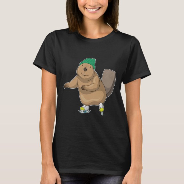 T-shirt Beaver Patinage sur glace Patins sur glace (Devant)
