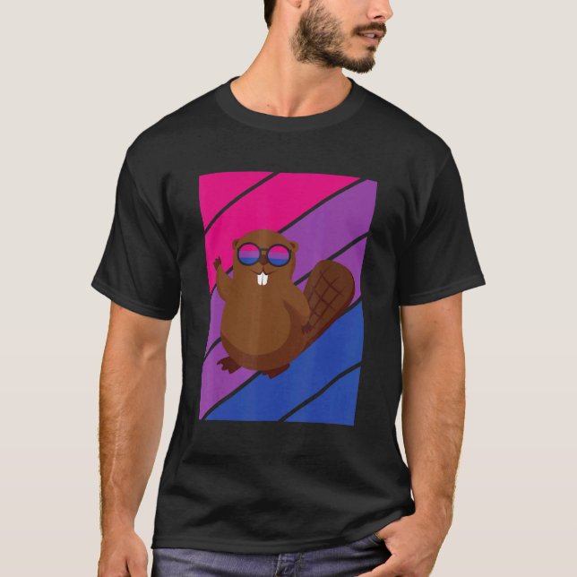 T-shirt Beaver Pride Bisexual Flag LGBTQ Proud Ally Pride  (Devant)