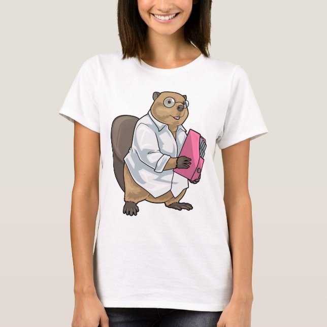 T-shirt Beaver Secretary Folder Office (Devant)