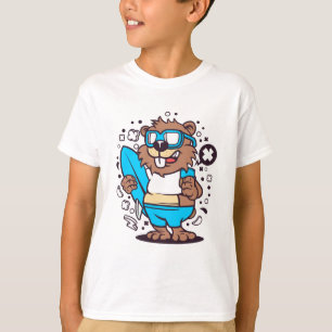 T-shirt Beaver Surfing