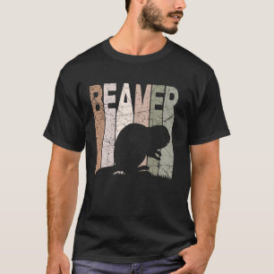 T-shirt Beaver Vintage Beaver Lecteur Rétro Beaver Rodent