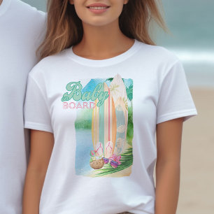 T-shirt Bébé à bord Watercolor Surfing Beach