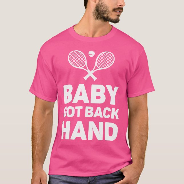 T-shirt Bébé a un dos de main drôle de tennis (Devant)