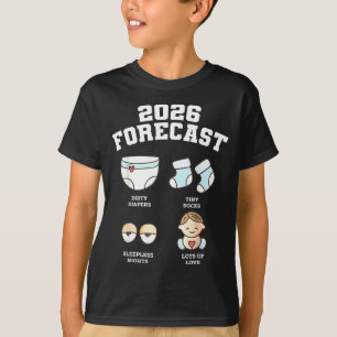 T-shirt Bébé à venir bientôt 2026 Prévisions Baby Shower D