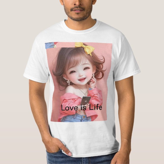 T-shirt bébé adorable - Coton doux, Design mignon, (Devant)
