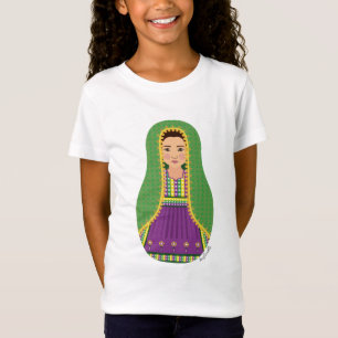 T-Shirt Bébé afghan de filles de Matryoshka de fille -