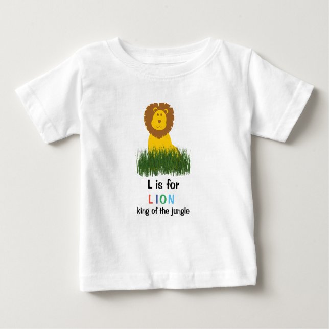 T-shirt bébé alphabet de style dessin animé L pour (Devant)
