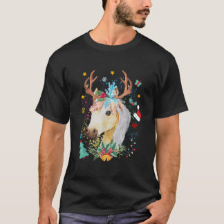T-shirt Bébé amateur de cheval drôle mignon Renne Cheval N