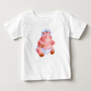 T-shirt bébé amusant avec Happy Baby Hippo