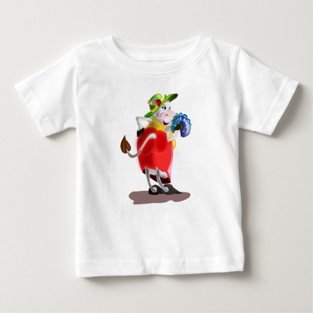 T-shirt bébé amusant avec vache moderne (Devant)