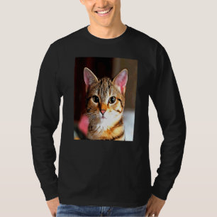 T-shirt Bébé Artistique Face Jaune Brown Tabby Chat Po