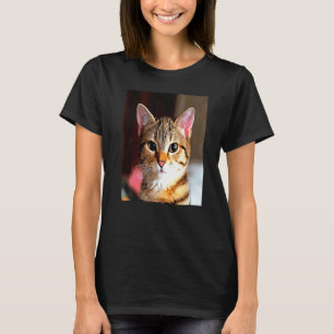 T-shirt Bébé Artistique Face Jaune Brown Tabby Chat Po