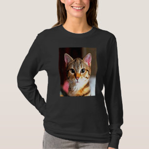 T-shirt Bébé Artistique Face Jaune Brown Tabby Chat Po