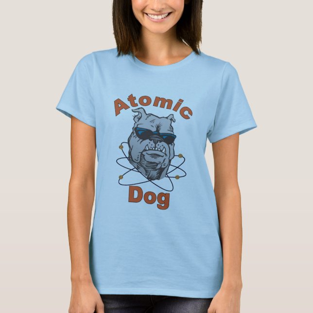 T-shirt Bébé atomique de dames de chien - bleu de poupée (Devant)