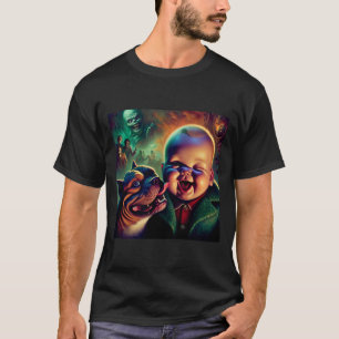 T-shirt Bébé avec animal de compagnie Pitbull et Ghouls Éf