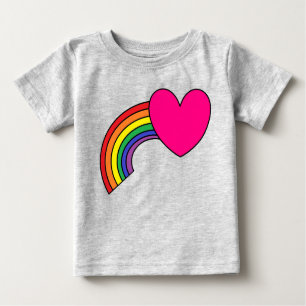 T-shirt bébé avec arc-en-ciel et conception cardia
