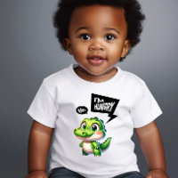 T-shirt bébé avec crocodile affamé mignon