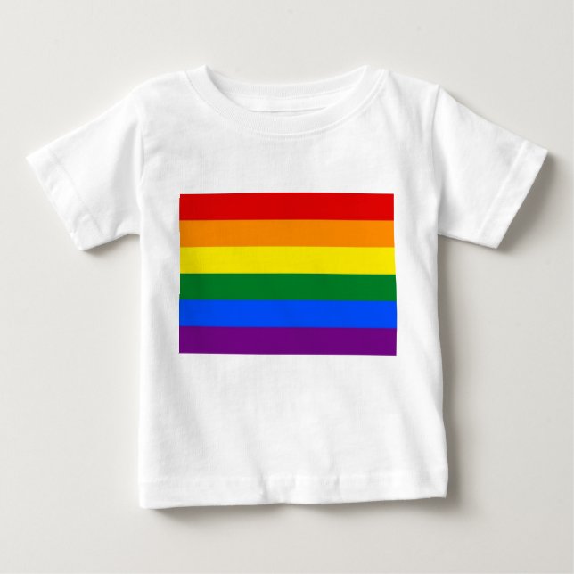 T-shirt bébé avec drapeau arc-en-ciel (Devant)
