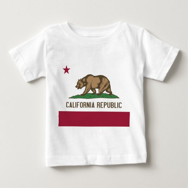 T-shirt bébé avec Drapeau de Californie, U.S.A. (Devant)