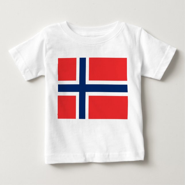 T-shirt bébé avec drapeau de la Norvège (Devant)