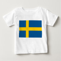 T-shirt bébé avec drapeau de Suède