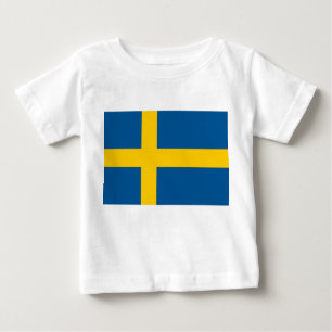 T-shirt bébé avec drapeau de Suède