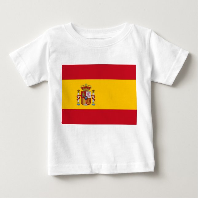 T-shirt bébé avec drapeau d'Espagne (Devant)