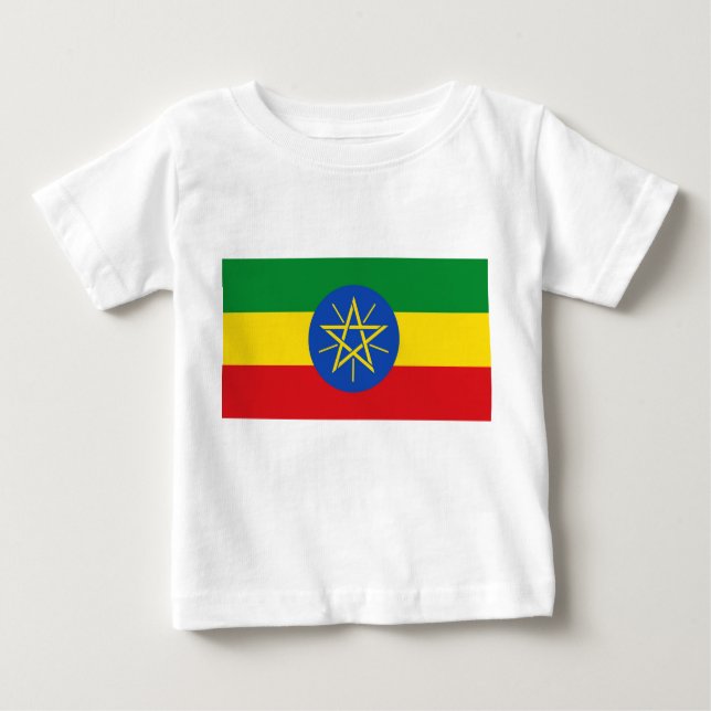 T-shirt bébé avec drapeau d'Ethiopie (Devant)