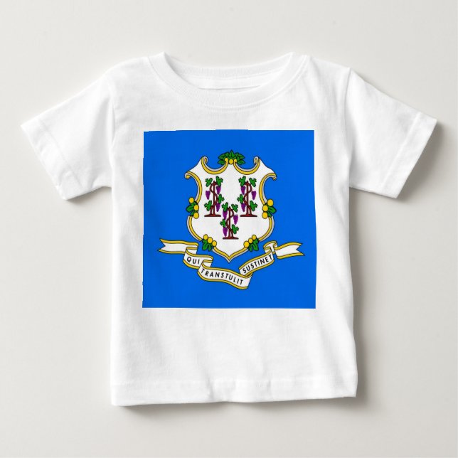 T-shirt bébé avec drapeau du Connecticut (Devant)
