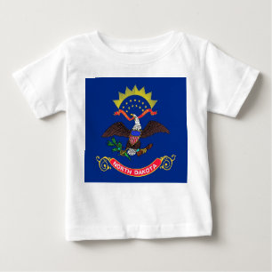 T-shirt bébé avec drapeau du Dakota du Nord