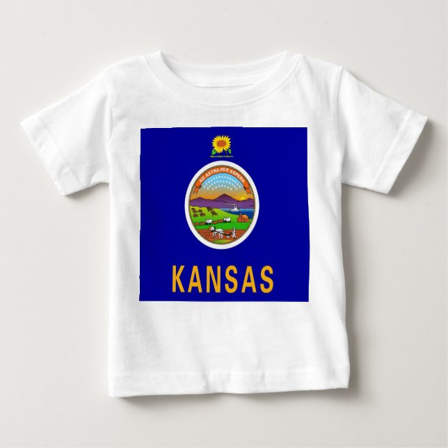 T-shirt bébé avec drapeau du Kansas (Devant)
