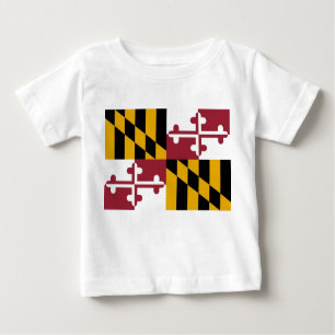 T-shirt bébé avec drapeau du Maryland, U.S.A.