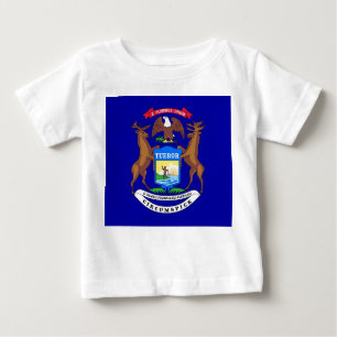 T-shirt bébé avec drapeau du Michigan, États-Unis