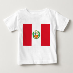 T-shirt bébé avec drapeau du Pérou