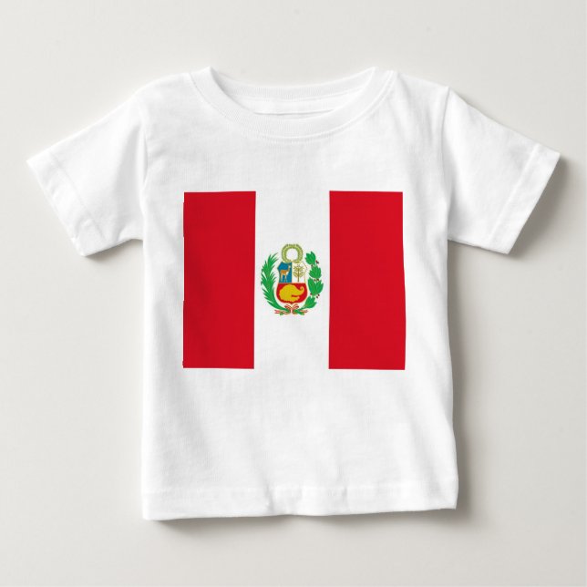 T-shirt bébé avec drapeau du Pérou (Devant)