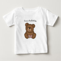 T-shirt bébé avec ours en peluche avec fleurs