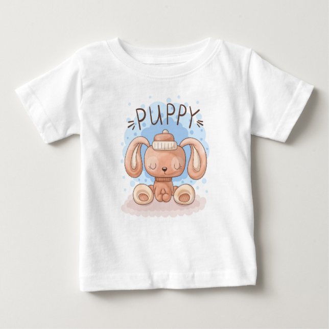 T-shirt bébé avec un chiot mignon (Devant)