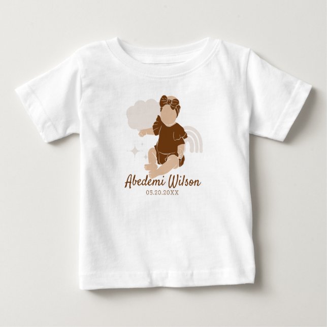 T-shirt bébé Baby shower africain américain (Devant)