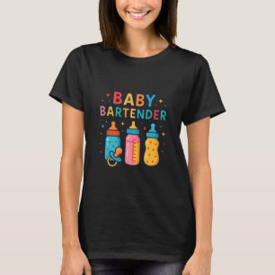 T-shirt Bébé barman bouteille de lait maman drôle nouvelle