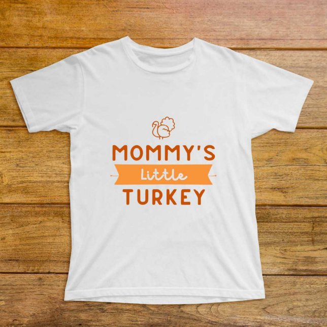 T-shirt bébé blanc moderne Little Turkey de maman (Créateur téléchargé)