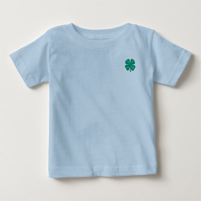 T-shirt bébé bleu Clé 4 feuilles Lucky irlandais (Devant)