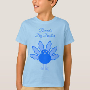 T-shirt Bébé bleu mignon garçon Thanksgiving Turquie Big B
