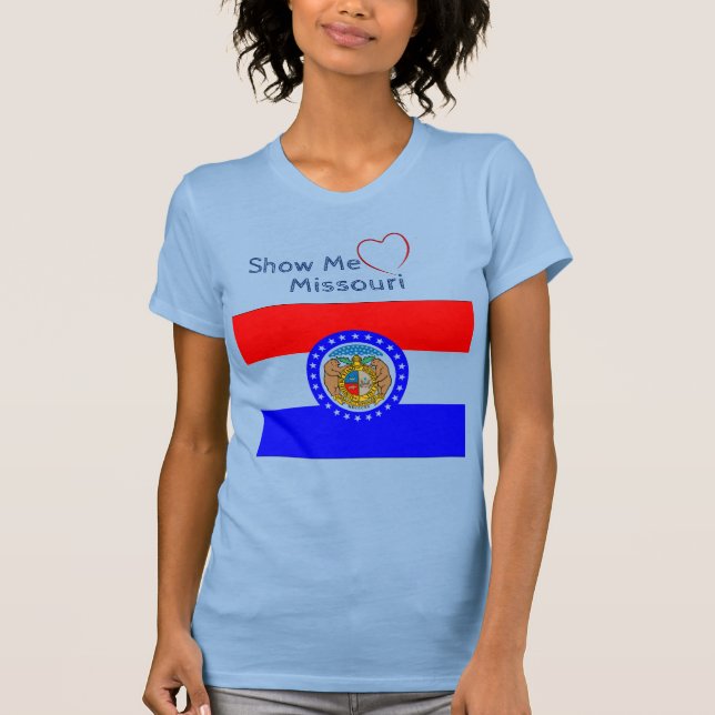 T-shirt Bébé Bleu 'Montre-moi' Amour Missouri Patriotique (Devant)