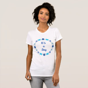 T-shirt Bébé bleu Papillons et fleurs personnalisés