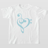 Bébé Bleu Treble Clef & Basse Clef Coeur