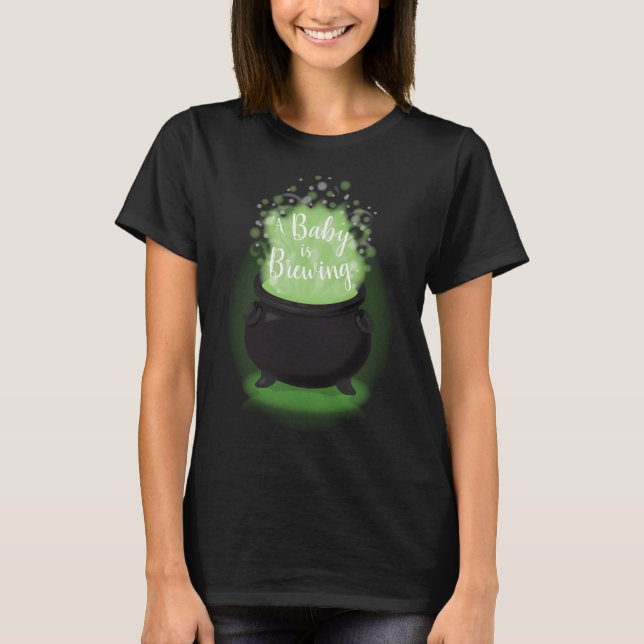 T-shirt Bébé brasse Sorcière douche Halloween Cauldron (Devant)