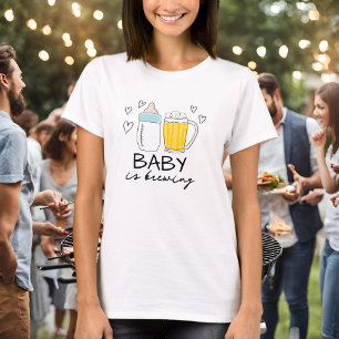 T-shirt Bébé Brûle Bouteille Bière Verre Maman À Être