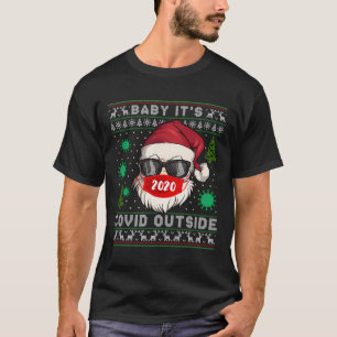 T-shirt Bébé C O-V I D Dehors Père Noël Vilain Noël S