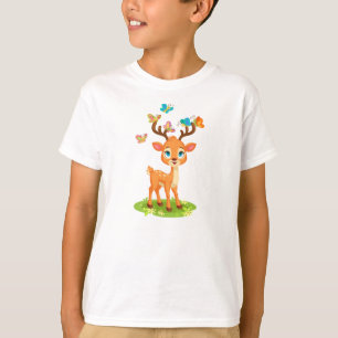 T-shirt Bébé cerf mignon avec papillons-47568
