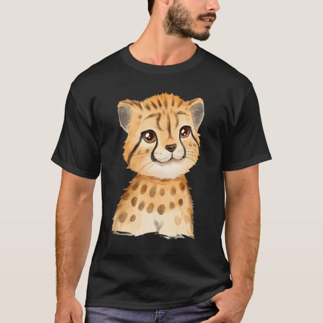 T-shirt Bébé Cheetah Cub Aquarelle (Devant)
